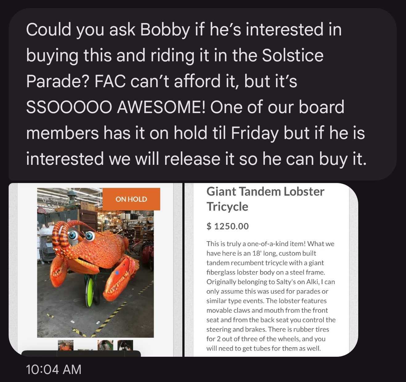 An interesting proposition